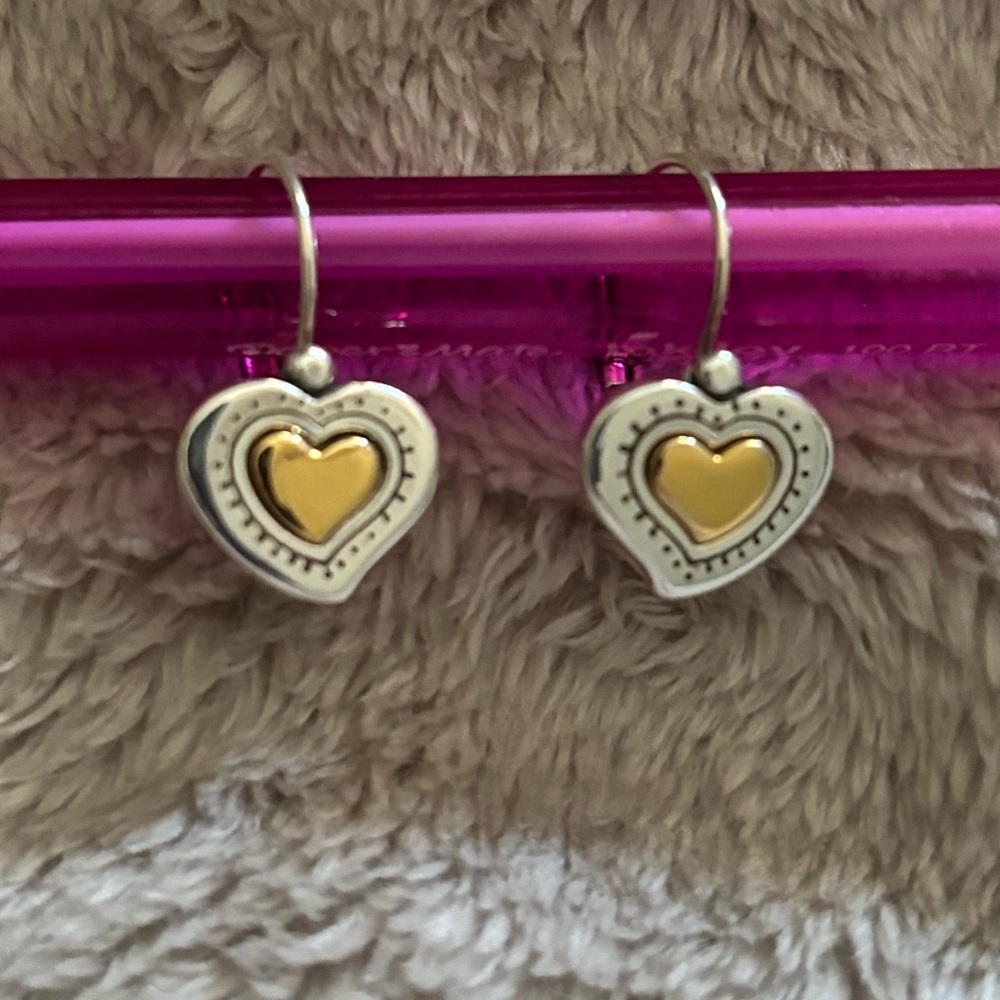 Brighton 2 Tone Heart Earrings